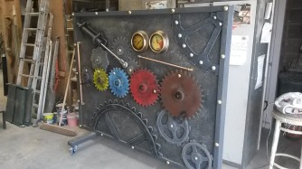 This is a gear wall made for The Manchester Museum of Science and Industry for their educational events.